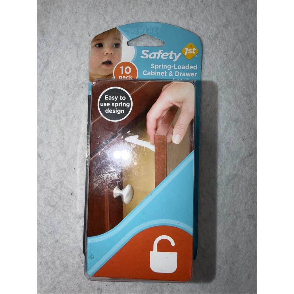 Safety 1st Spring Loaded Cabinet & Drawer Latches ( 10 Pack) NEW 48392